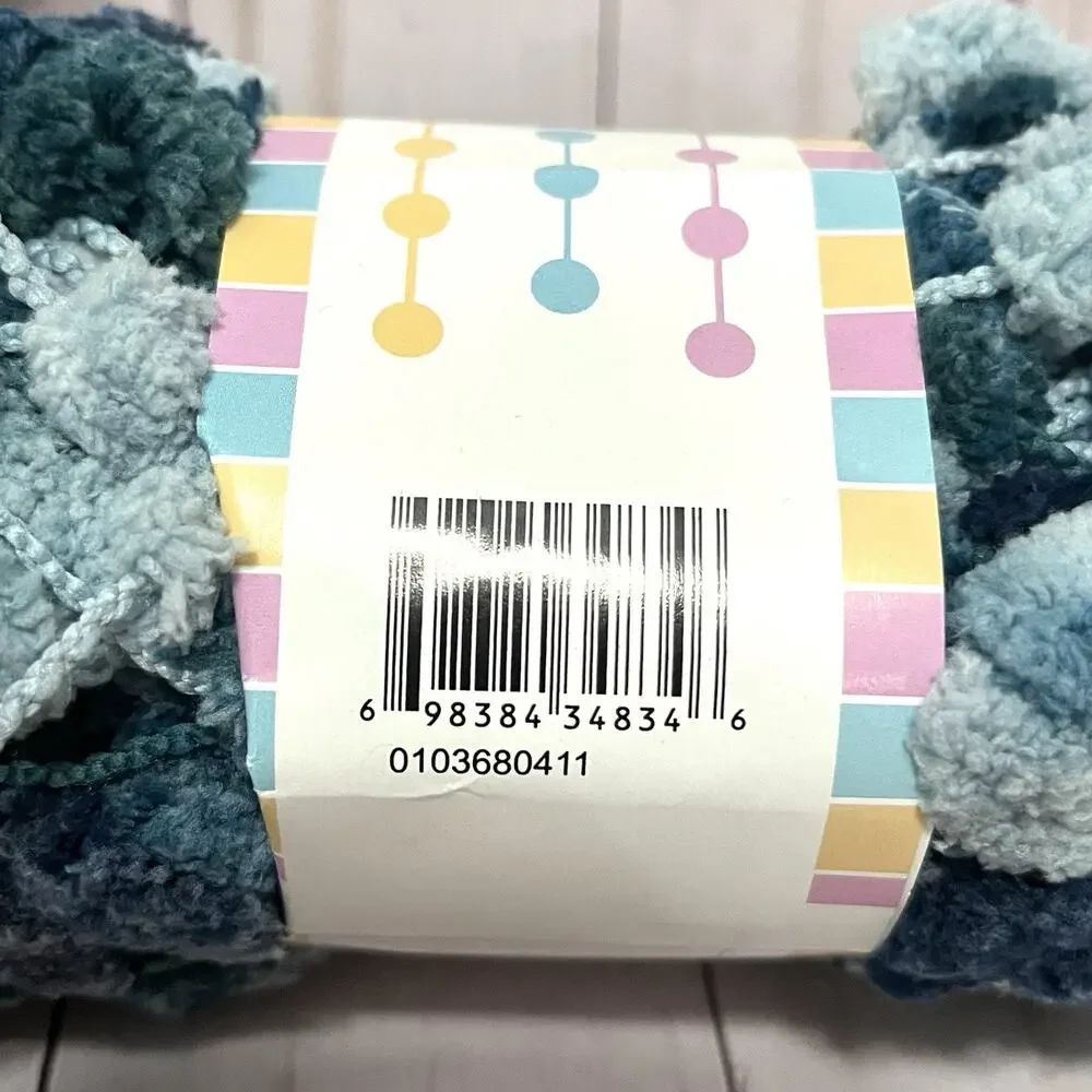 Herrschners Pom-Pom Parade Lot of 4 Skeins of Yarn Blues